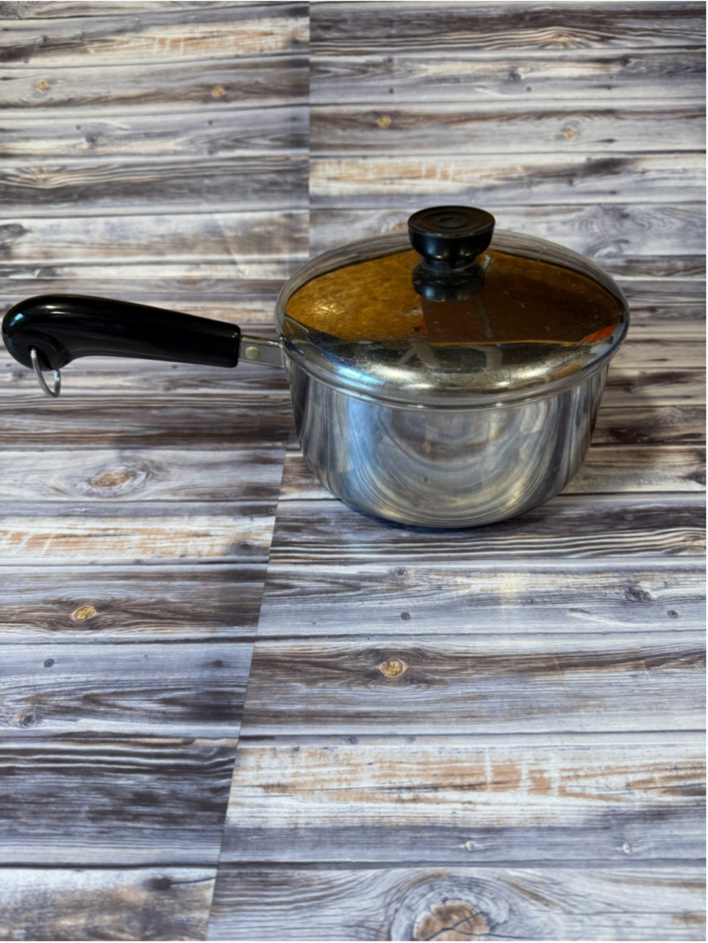 Revere ware stainless 2 quart sauce pan with lid USA made